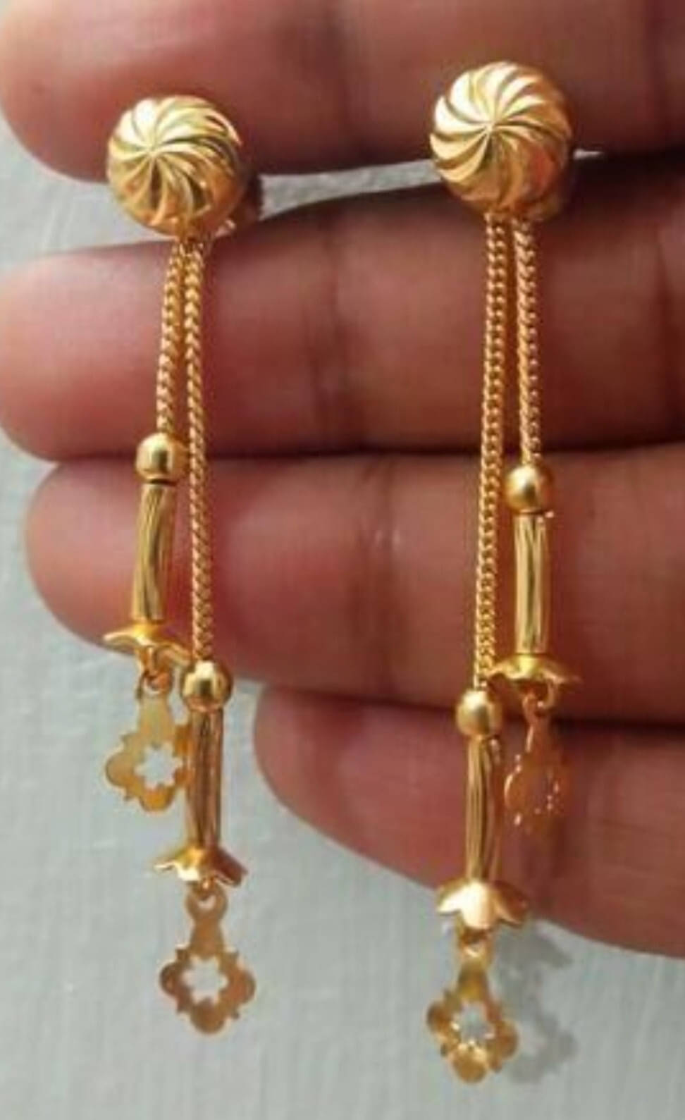     			Renu Creations Golden Hoops Earrings ( Pack of 1 )
