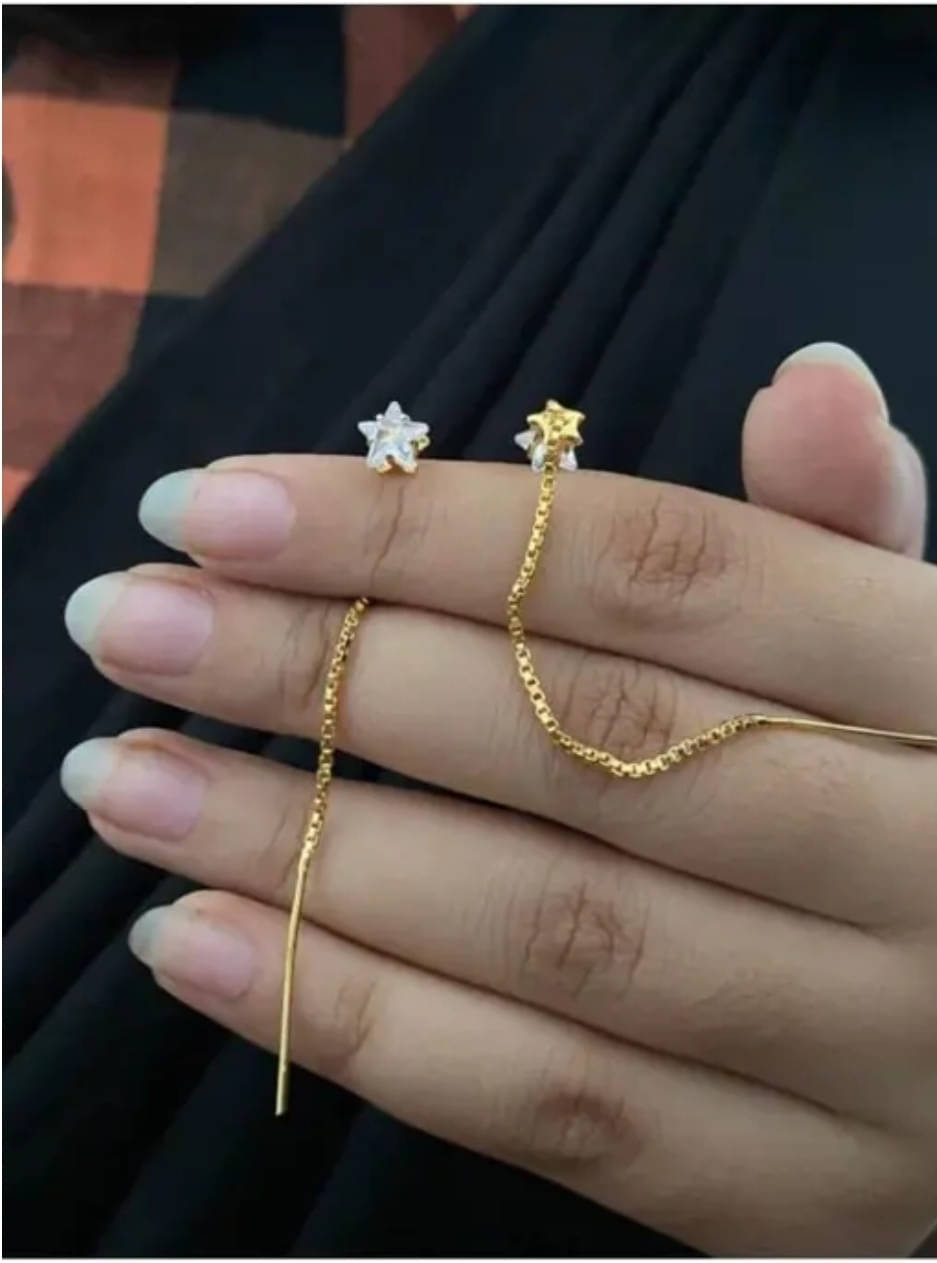     			Renu Creations Golden Hoops Earrings ( Pack of 1 )