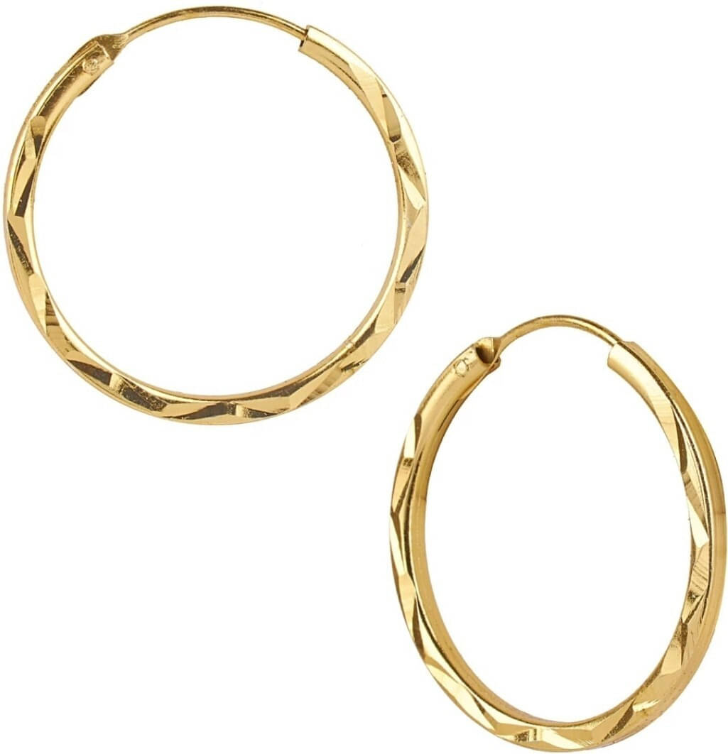     			Renu Creations Golden Hoops Earrings ( Pack of 1 )