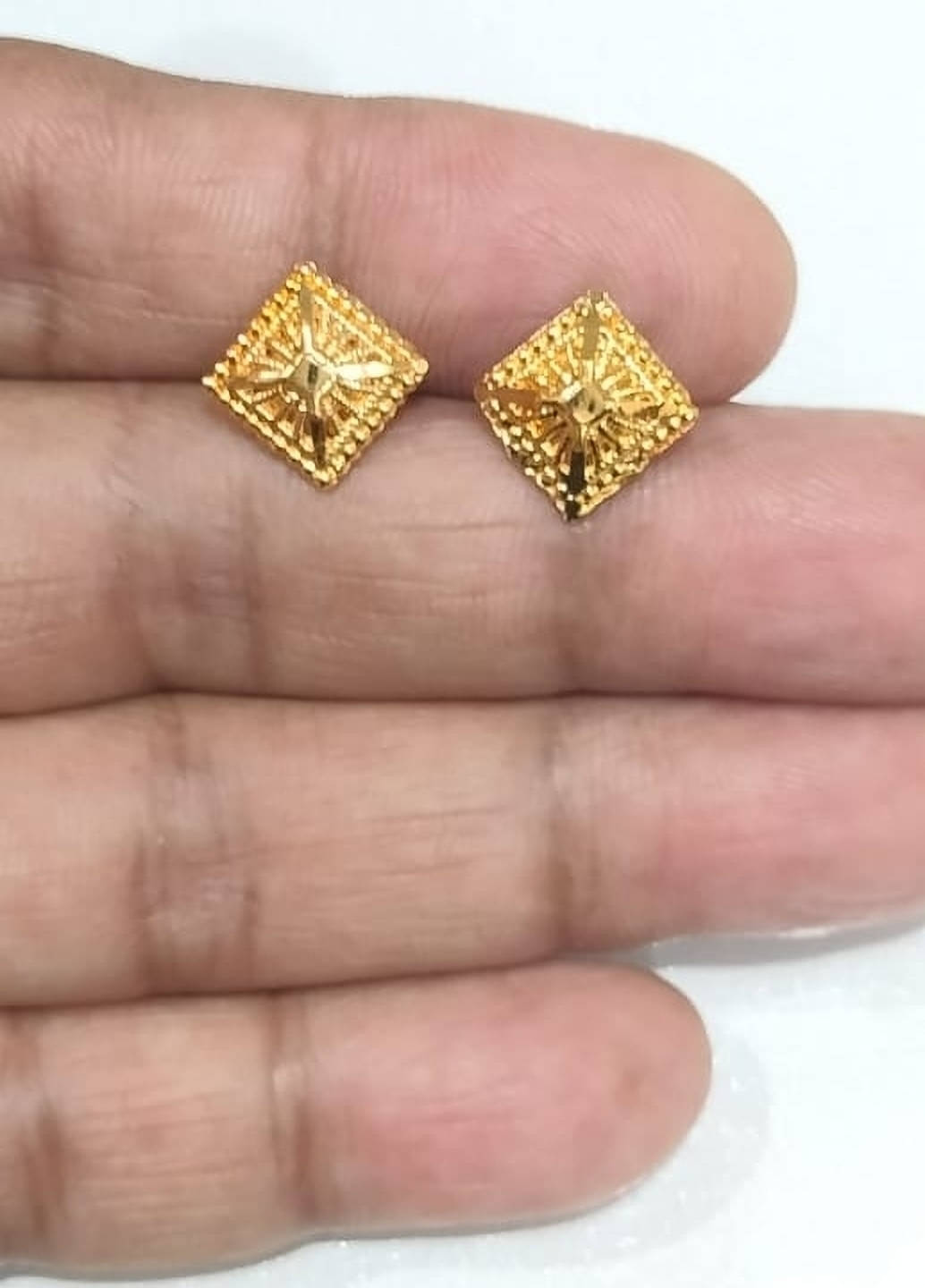     			Renu Creations Golden Hoops Earrings ( Pack of 1 )