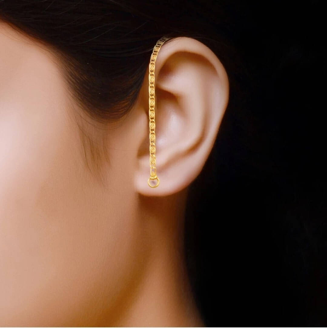     			Renu Creations Golden Hoops Earrings ( Pack of 1 )