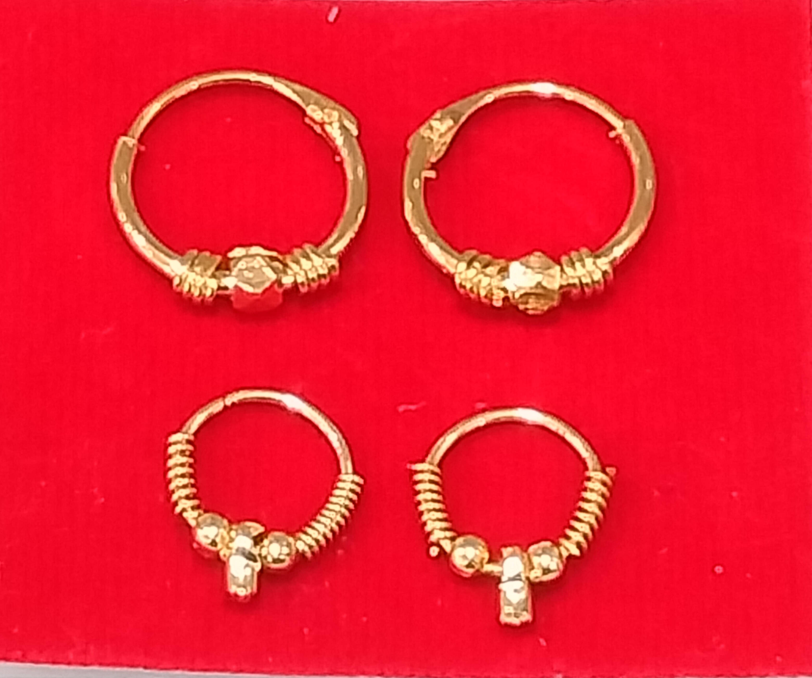     			Renu Creations Golden Hoops Earrings ( Pack of 1 )
