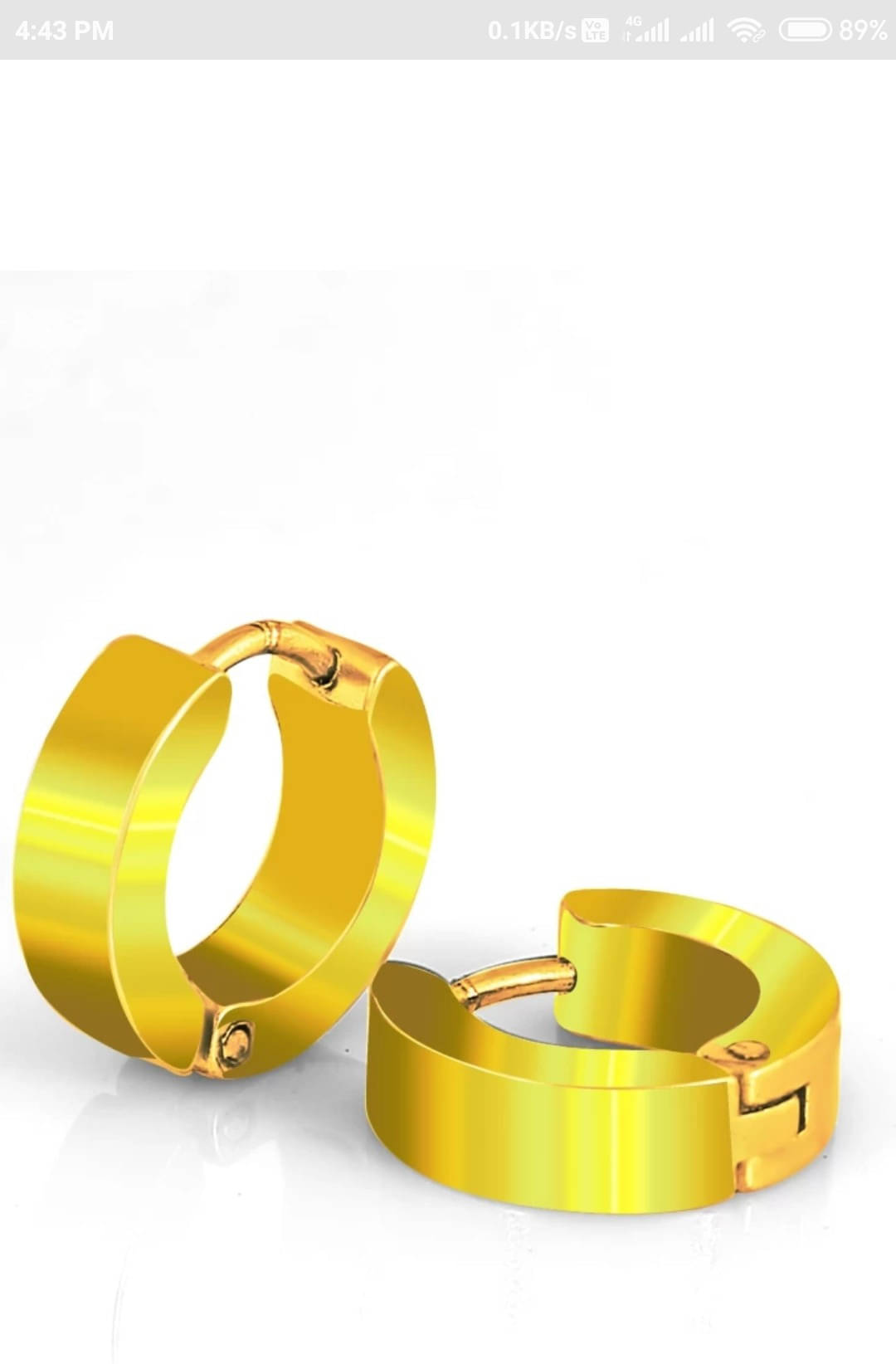     			Renu Creations Golden Hoops Earrings ( Pack of 1 )