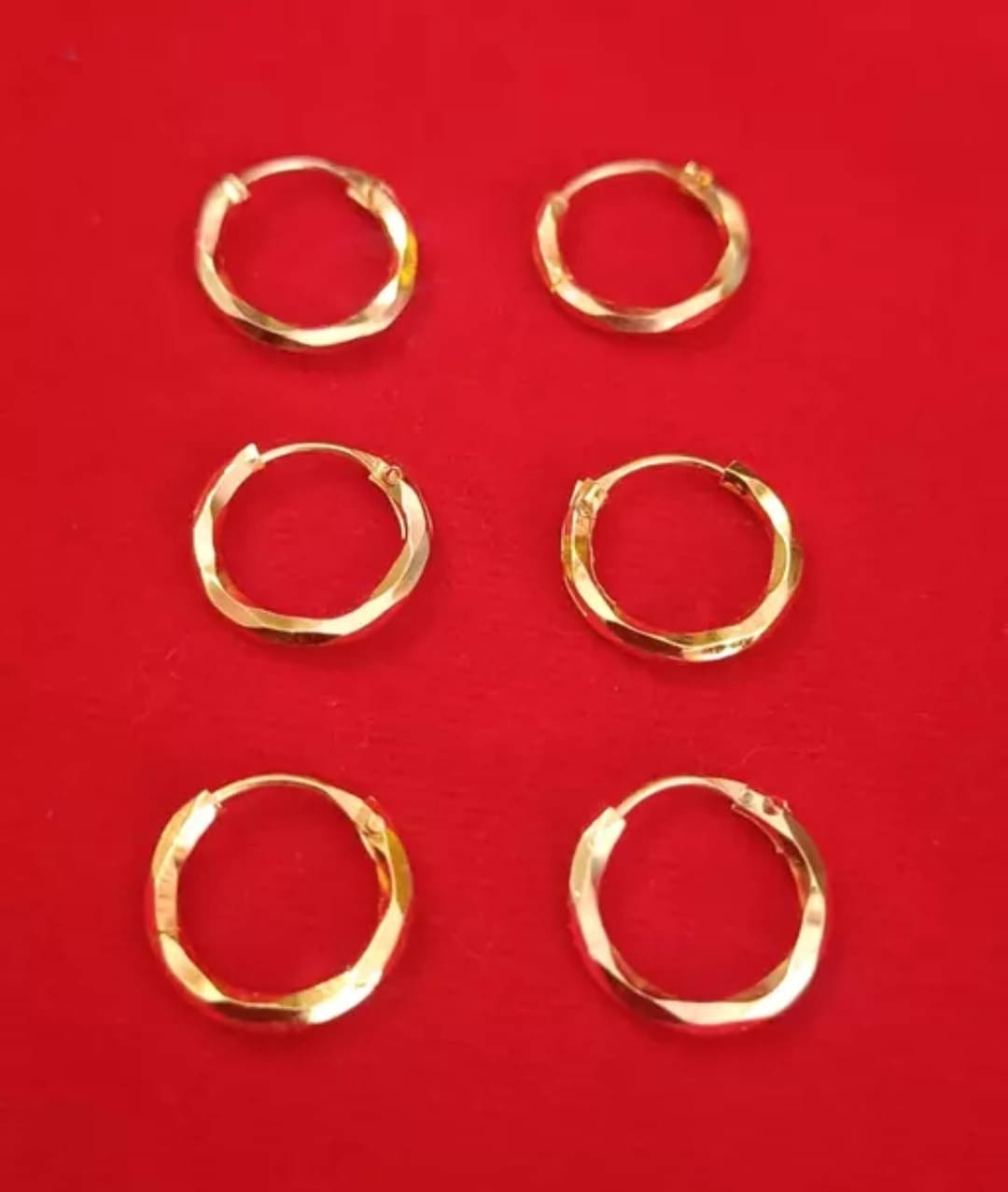     			Renu Creations Golden Hoops Earrings ( Pack of 1 )