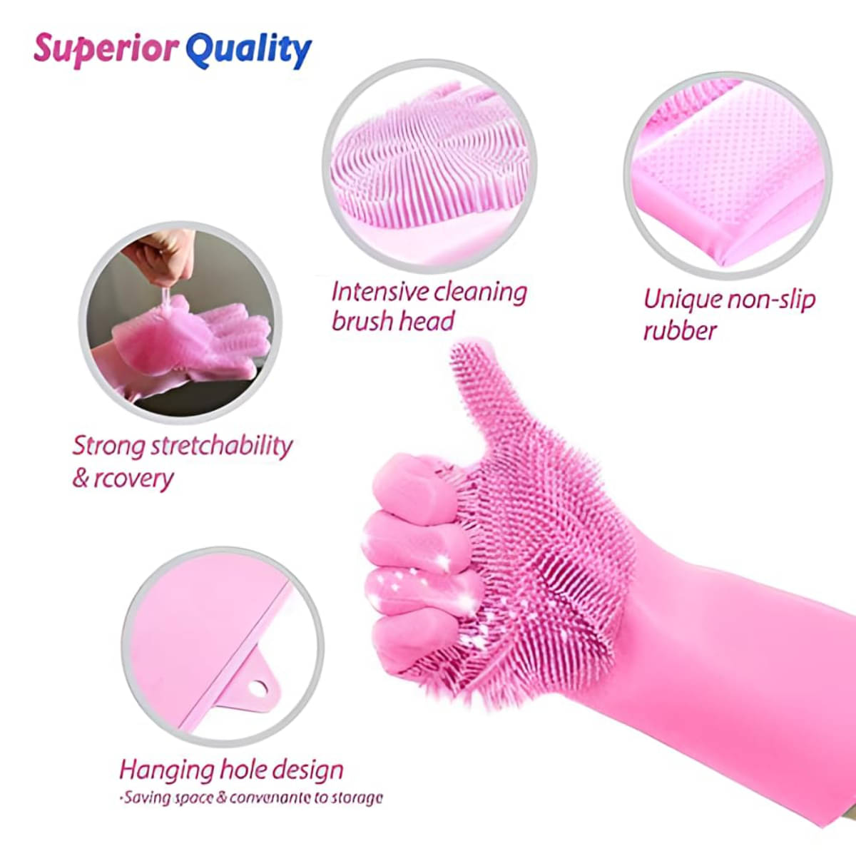     			SARVASHVA TRENDSMulticolorSiliconeFree SizeGlovesPack of 2
