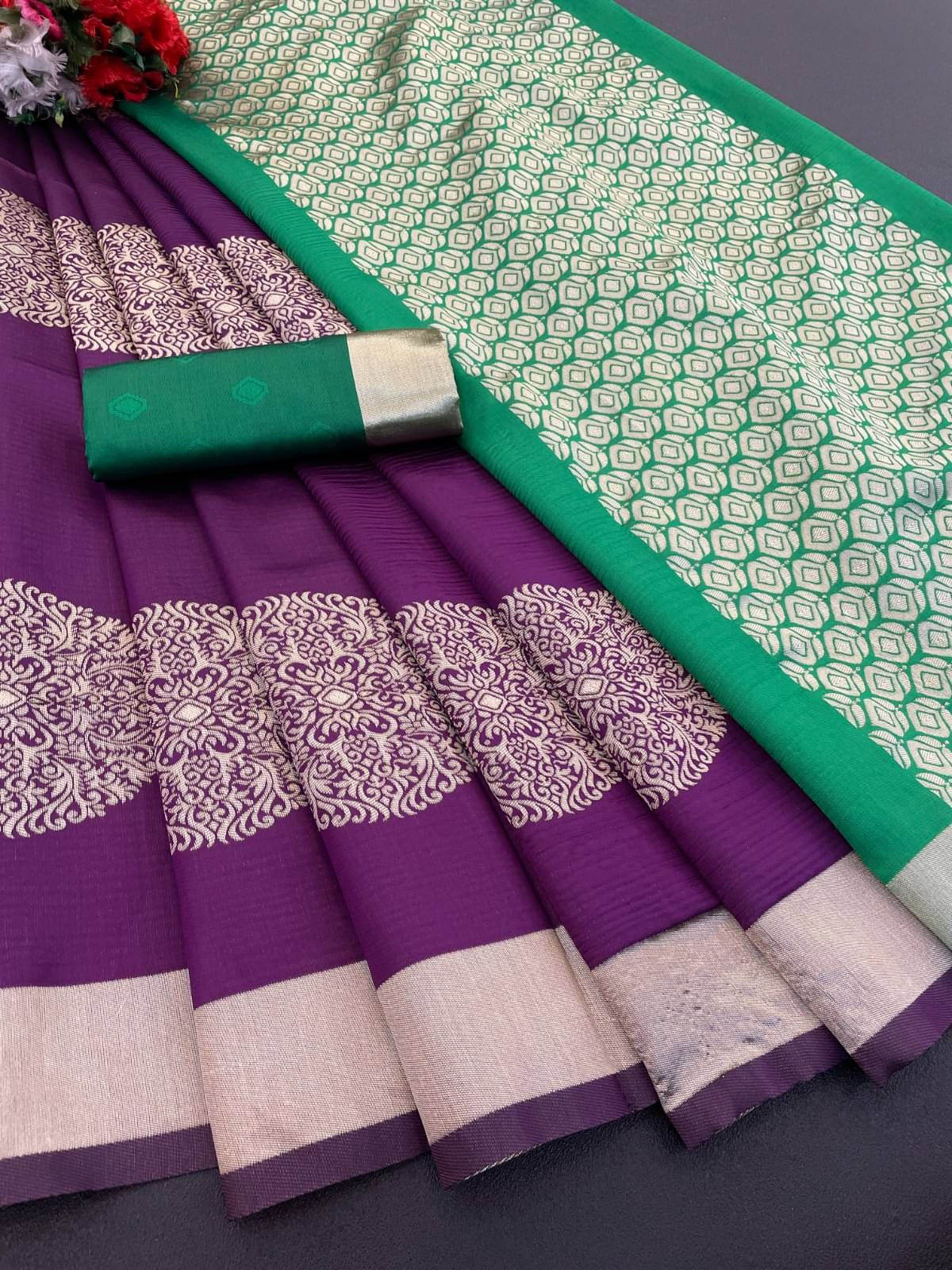 SHIRODHARI Art Silk Woven Kanjeevaram Sarees With Unstitched Blouse Piece ( Purple ) SHIRODHARI Art Silk Woven Kanjeevaram Sarees With Unstitched Blouse Piece ( Purple )