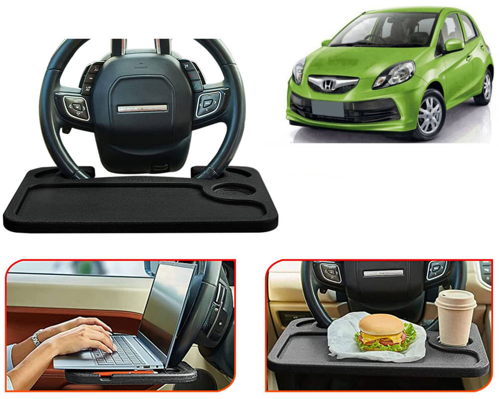 Steering Wheel Desk for Laptop, Multipurpose Travel Accessories, Seat Stand Trays for Eating, Under Table Console (Black) Brio Steering Wheel Desk for Laptop, Multipurpose Travel Accessories, Seat Stand Trays for Eating, Under Table Console (Black) Brio