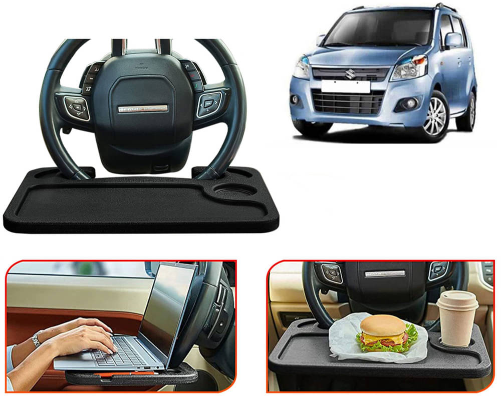 Steering Wheel Desk for Laptop, Multipurpose Travel Accessories, Seat Stand Trays for Eating, Under Table Console (Black) Wagon R 2013     			Steering Wheel Desk for Laptop, Multipurpose Travel Accessories, Seat Stand Trays for Eating, Under Table Console (Black) Wagon R 2013