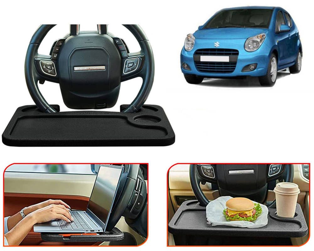 Steering Wheel Desk for Laptop, Multipurpose Travel Accessories, Seat Stand Trays for Eating, Under Table Console (Black) A-Star     			Steering Wheel Desk for Laptop, Multipurpose Travel Accessories, Seat Stand Trays for Eating, Under Table Console (Black) A-Star