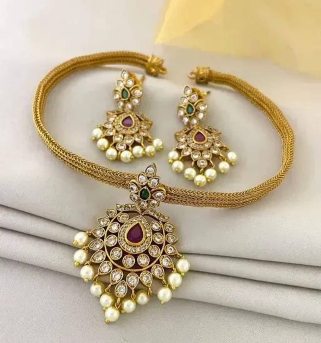     			Shilpa Creation Multicolor Alloy Necklace Set ( Pack of 1 )