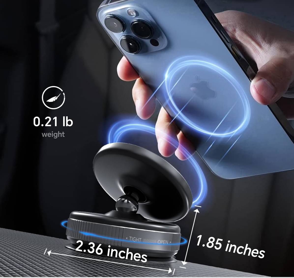 Shop To Shop Dashboard & Windshield Magnetic Car Mobile Holder - Black Shop To Shop Dashboard & Windshield Magnetic Car Mobile Holder - Black