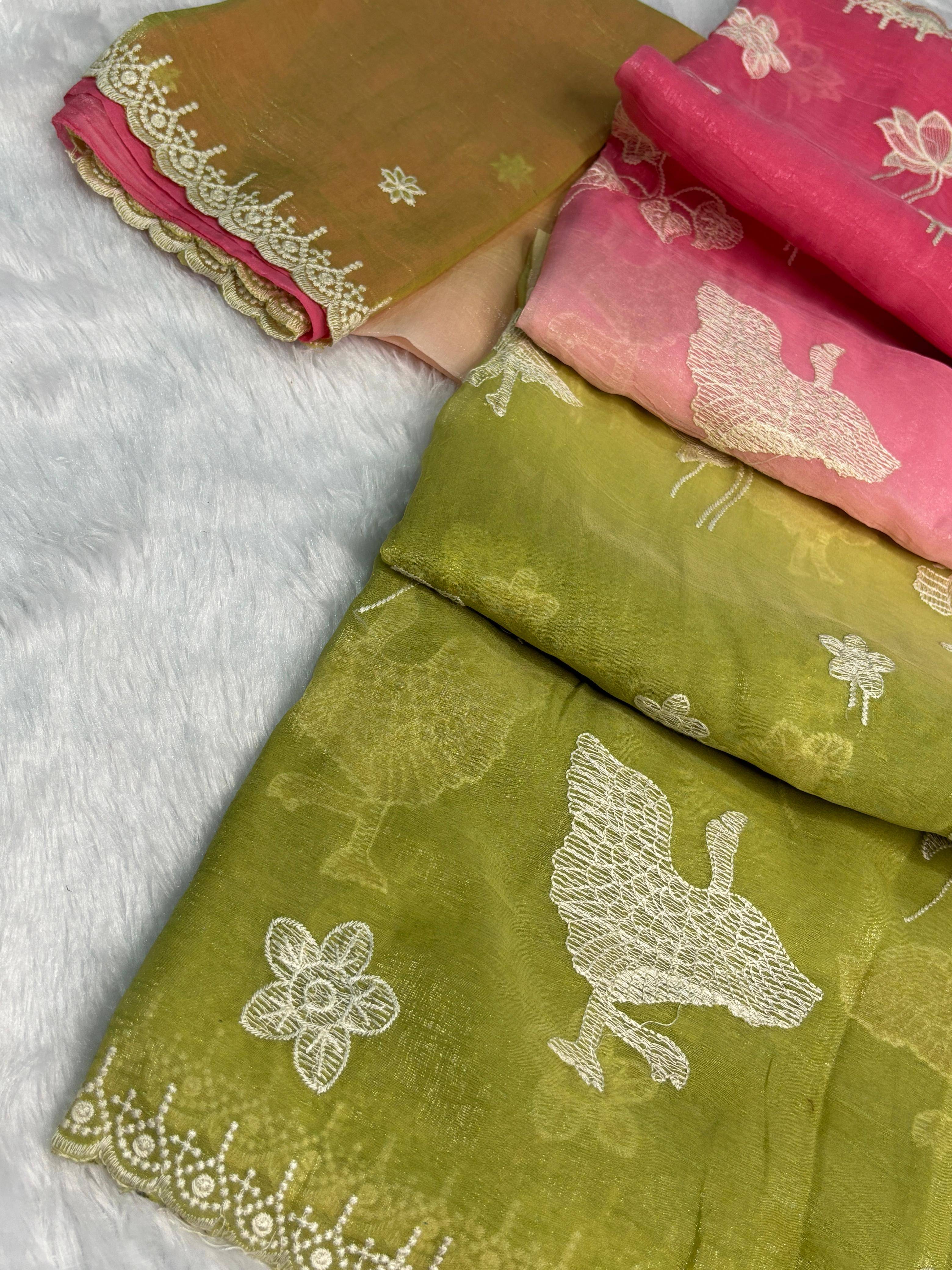 Sitanjali Lifestyle Chanderi Embroidered Chanderi saree With Unstitched Blouse Piece ( Pink ) Sitanjali Lifestyle Chanderi Embroidered Chanderi saree With Unstitched Blouse Piece ( Pink )