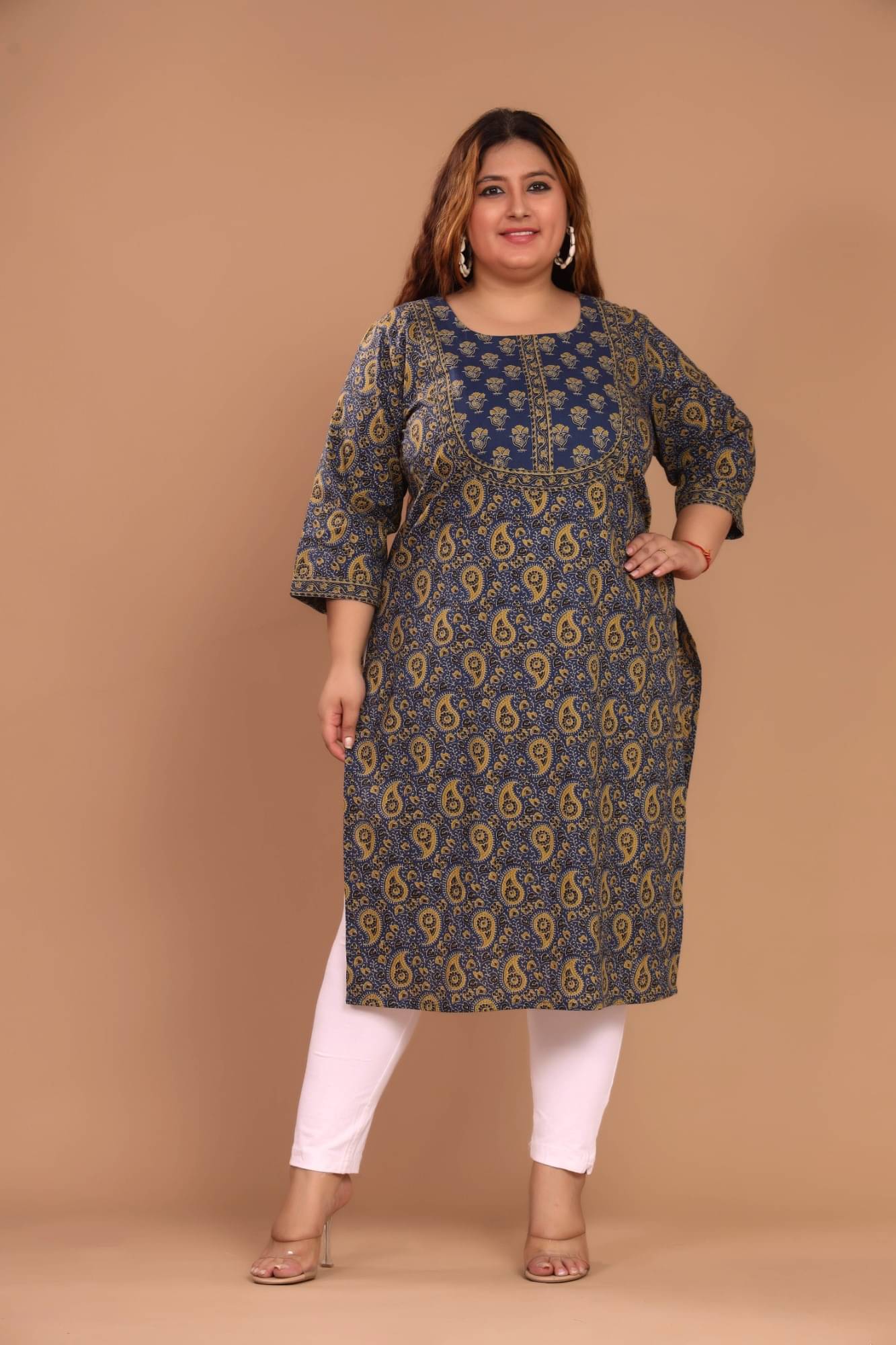     			Swasti Women Cotton Printed Straight Kurti ( Blue )