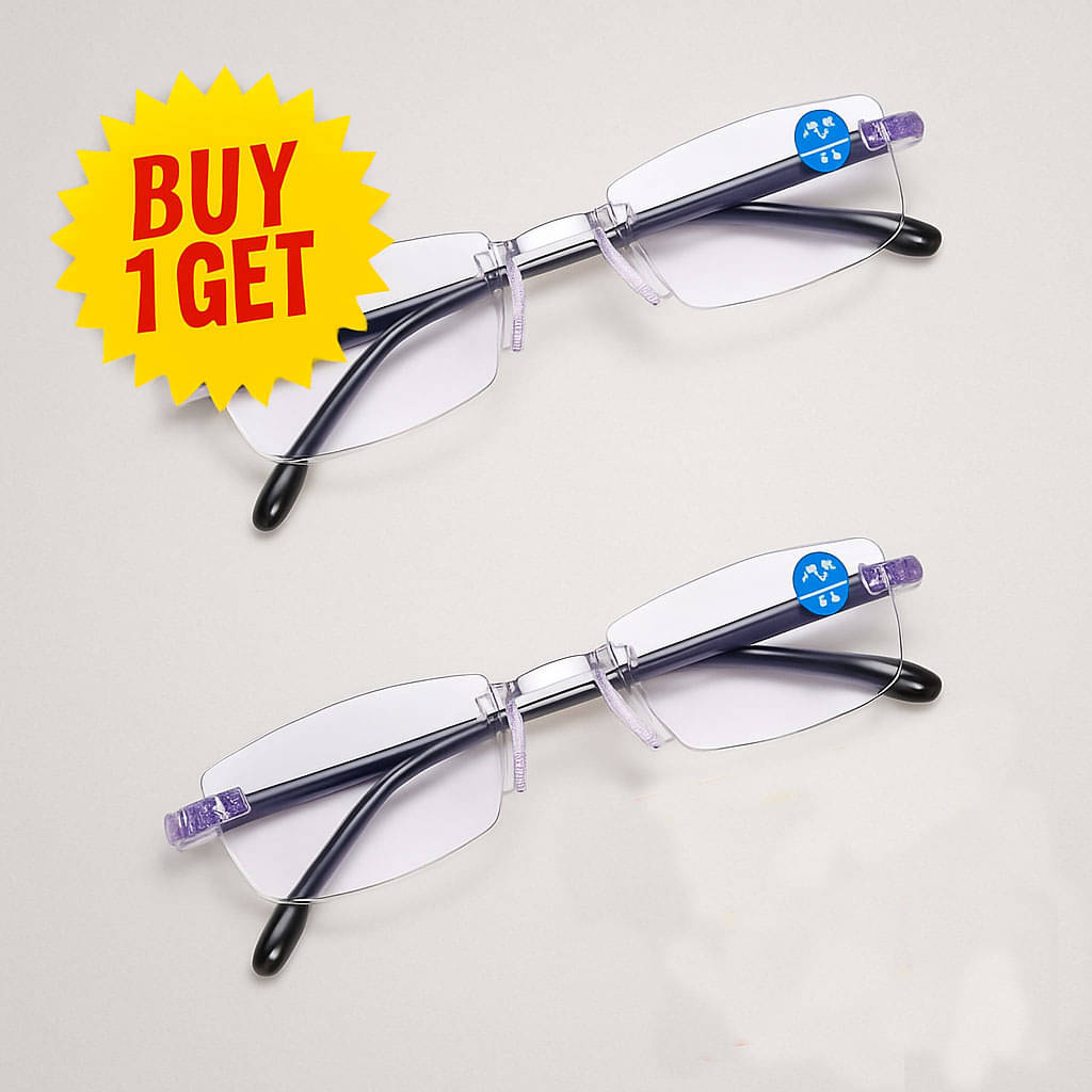    			THMT Square Rimless Reading Glasses
