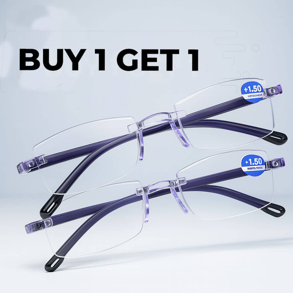 THMT Square Rimless Reading Glasses
