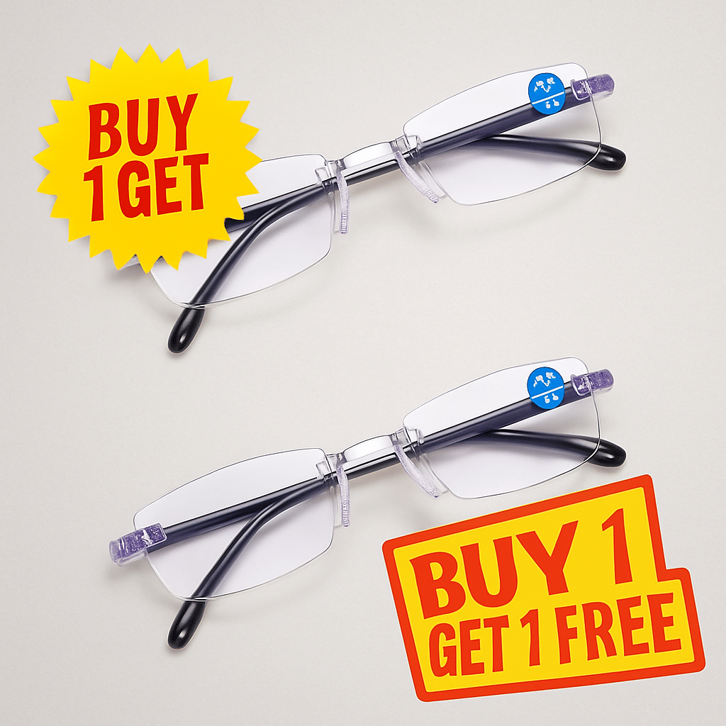     			THMT Square Rimless Reading Glasses