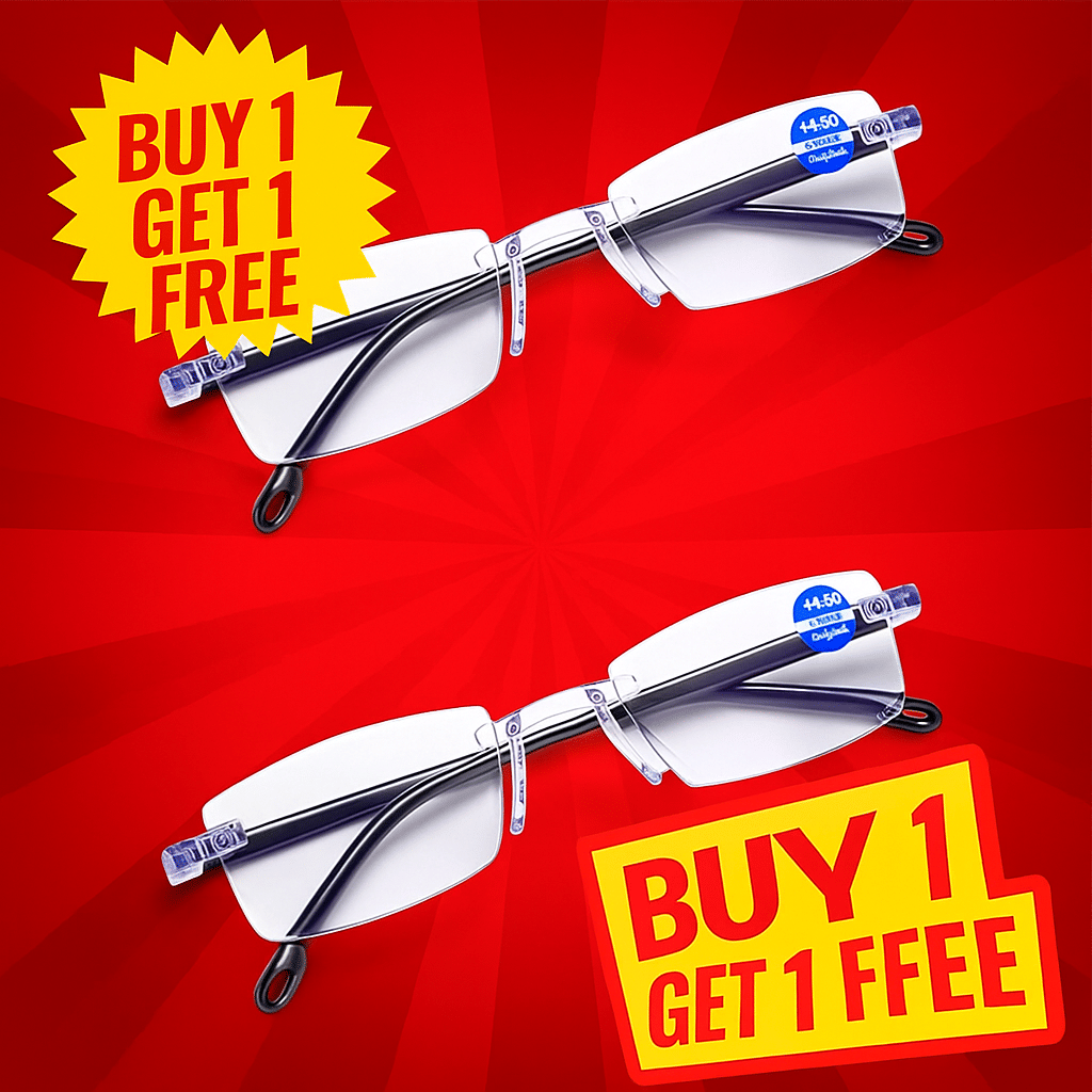 THMT Square Rimless Reading Glasses