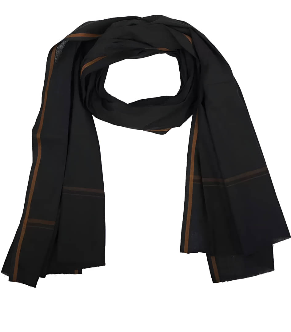     			TVORA CLOTHING Black Cotton Men's Stoles ( Pack of 1 )