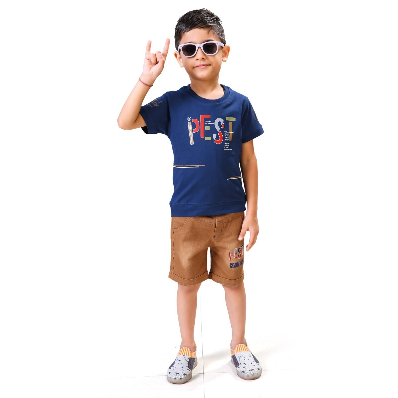     			Tring Pack of 1 Boys Cotton Blend T-Shirt & Shorts Set ( Blue )