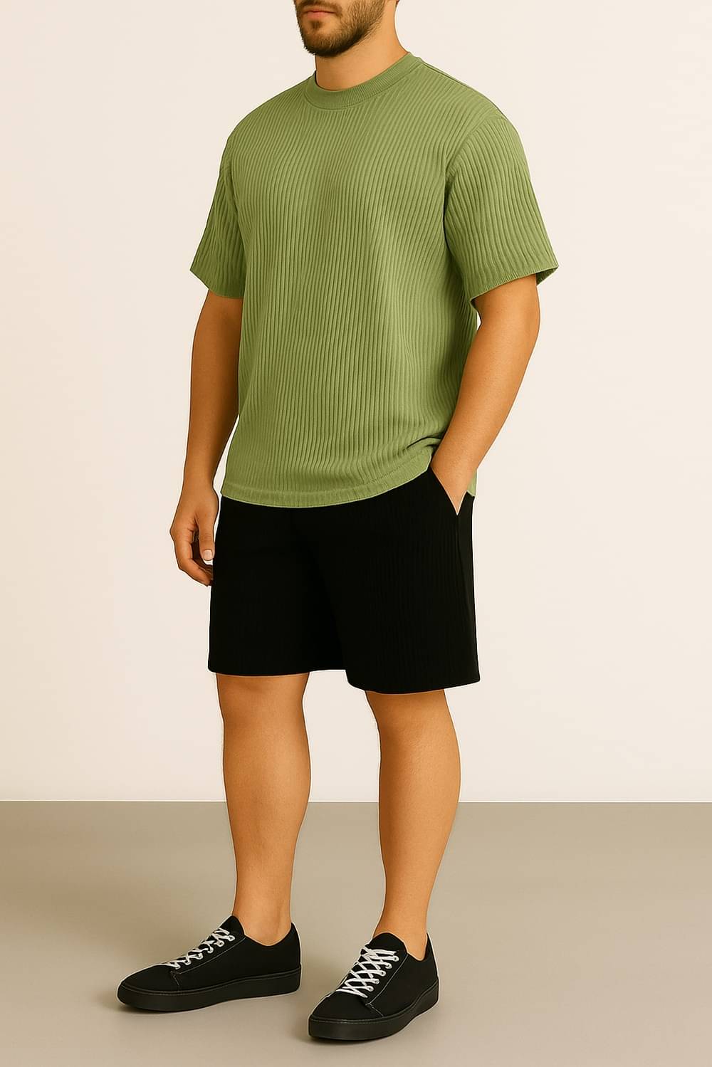     			clafoutis Men's T-shirt Shorts Co-Ords Set ( Pack of 1 , Olive )