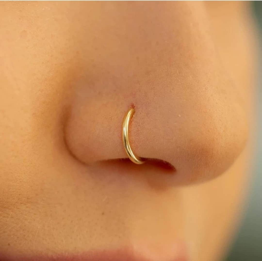 house of common Gold-plated Plated Alloy, Brass, Metal Nose Ring ()