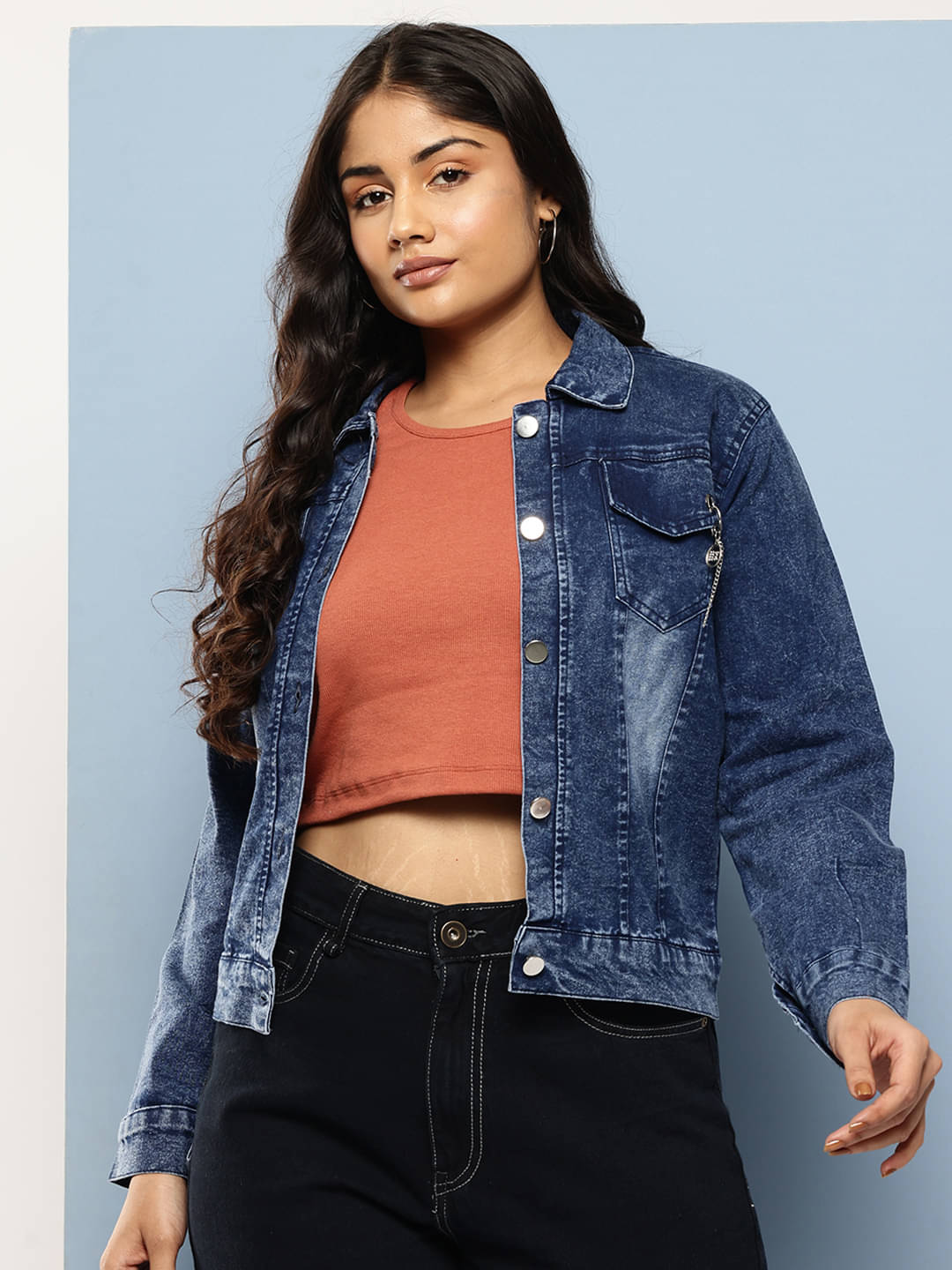 Aarika - Denim Navy Jackets Pack of 1 Aarika - Denim Navy Jackets Pack of 1