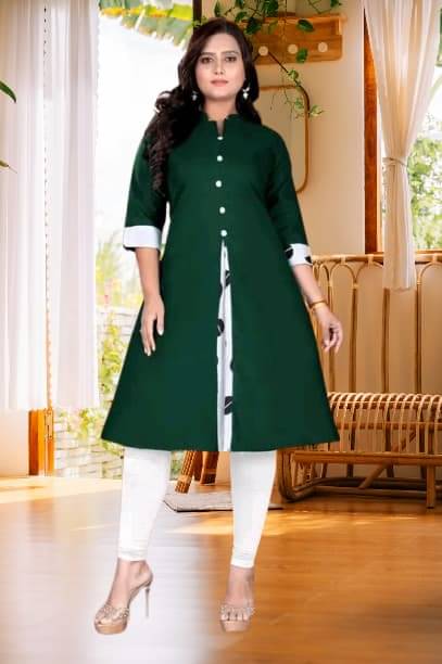 BONISTA FASHION FOR ALL Women Cotton Flex Solid A-line Kurti ( Green ) BONISTA FASHION FOR ALL Women Cotton Flex Solid A-line Kurti ( Green )