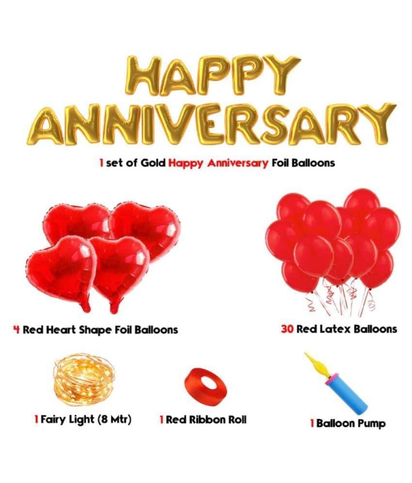     			Blooms Mall Prime Happy Anniversary Decoration Kit (Pack of 6 items)