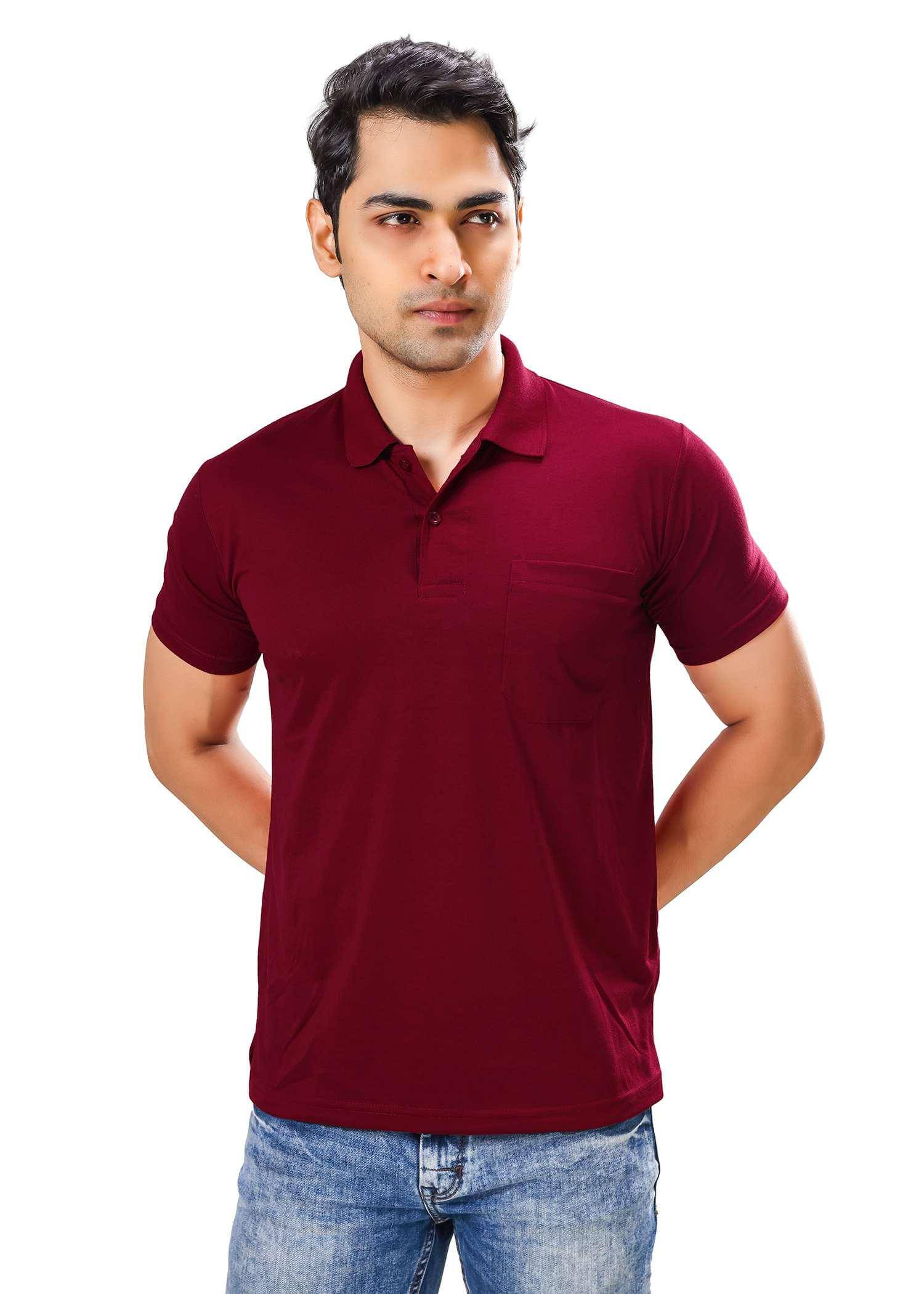     			Camry faith Men Cotton Blend Regular Fit Solid Polo T Shirt ( Red )