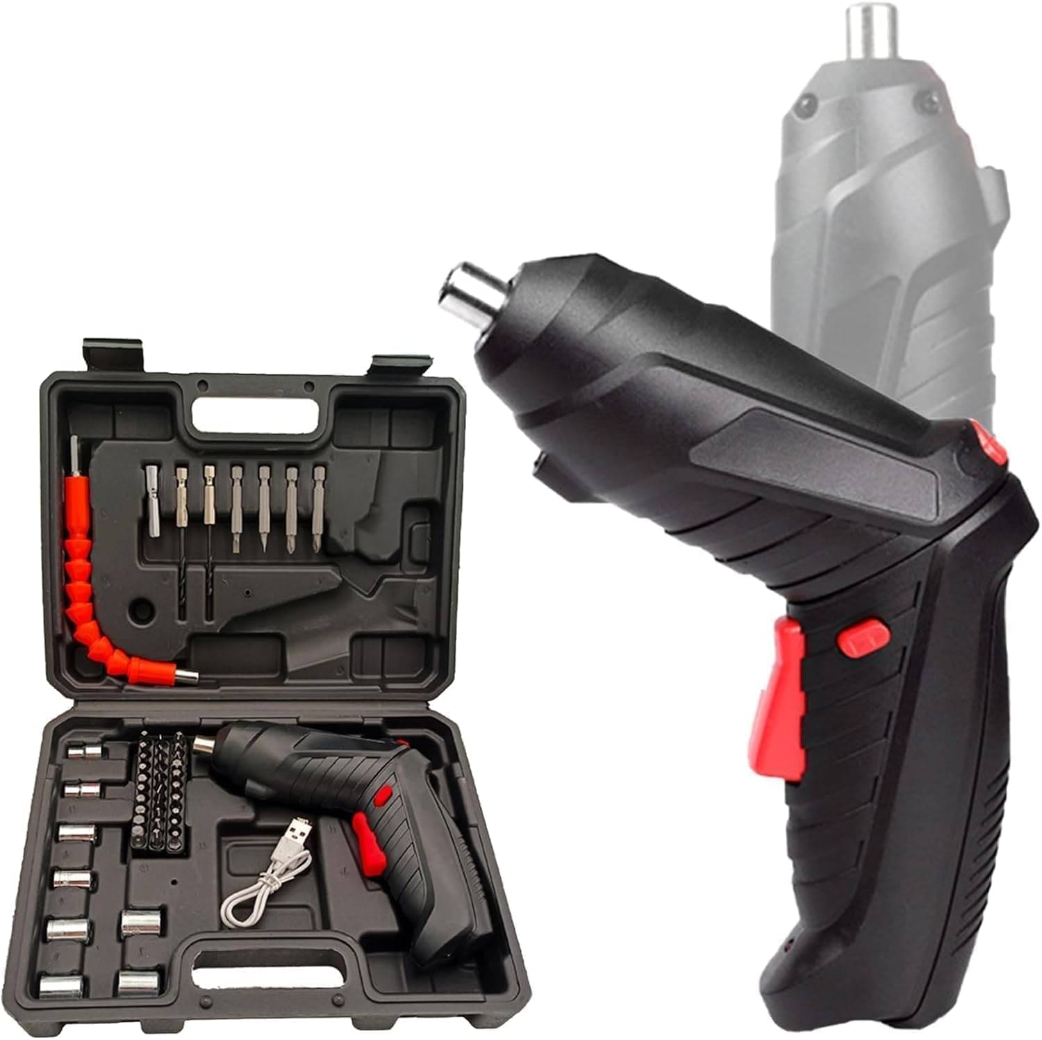     			Cordless Electric Screwdriver Kit | USB Rechargeable Mini Drill Machine for Home | Portable Battery Drill Machine Set for DIY, Furniture & Repairs (Not for Wall Drilling)