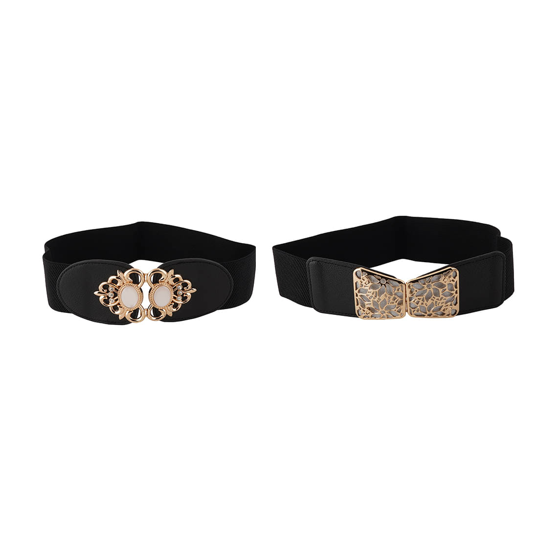     			DAKH Fabric Women's Stretchable Belt ( Pack of 2 )