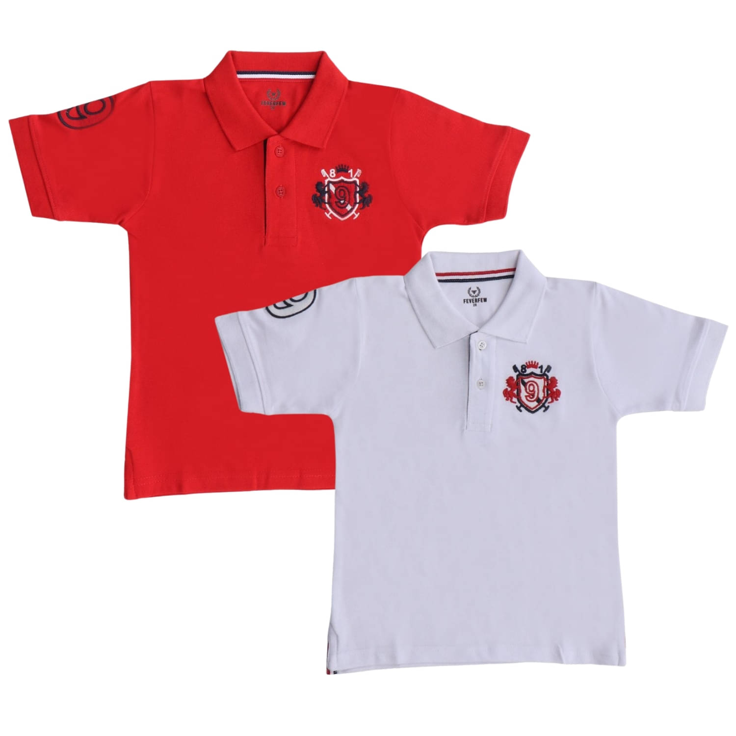     			FEVERFEW Pack of 2 Boys Cotton Blend Polo T-Shirt ( Multicolor 11 )