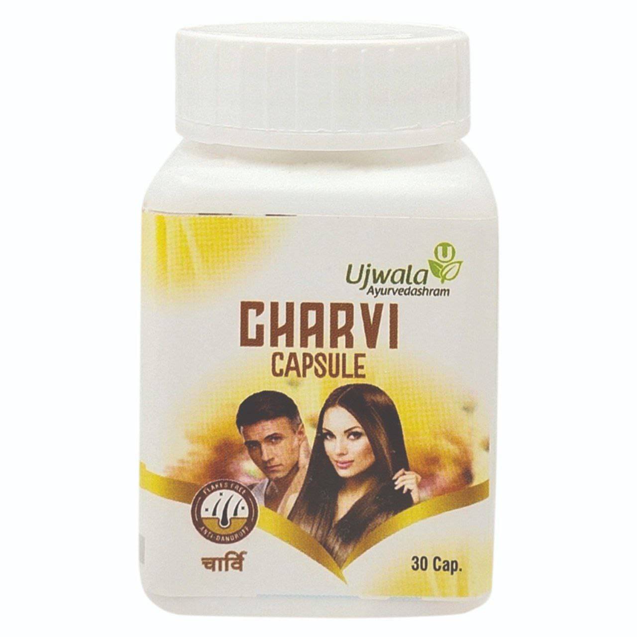 Ujwala Ayurvedashram Charvi Capsules, Nourish To Dull Hair, Reduce Hair Fall,Tottaly Herbal,Alopecia 30 N.Os Ujwala Ayurvedashram Charvi Capsules, Nourish To Dull Hair, Reduce Hair Fall,Tottaly Herbal,Alopecia 30 N.Os