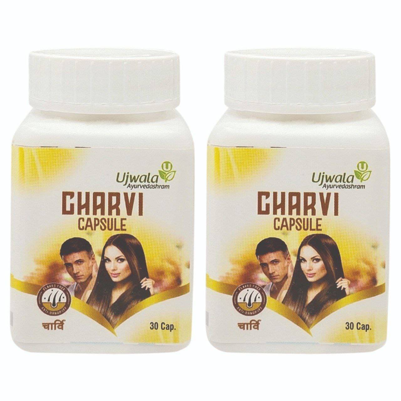 Ujwala Ayurvedashram Charvi Capsules, Nourish To Dull Hair, Reduce Hair Fall,Tottaly Herbal,Alopecia 30No.S (Pack of 2) Ujwala Ayurvedashram Charvi Capsules, Nourish To Dull Hair, Reduce Hair Fall,Tottaly Herbal,Alopecia 30No.S (Pack of 2)