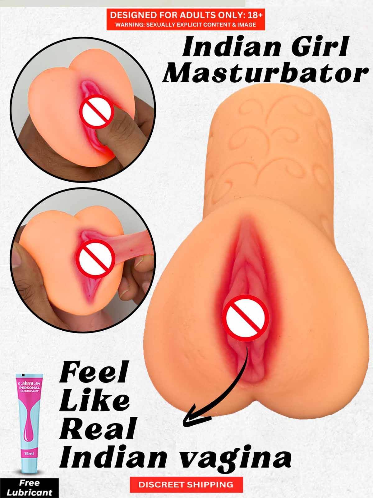     			Life Like Real Vagina Pocket Pussy Adult Sex Toy Handjob Masturbator For Men | Skin Safe Silicone Material Indian Girl Masturbator Sex Toy For Men with Free Lube by Naughty Nights