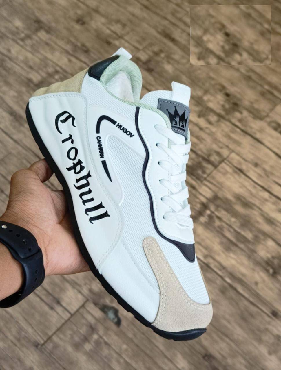     			PM Traders Running Shoes For Men White Men's Sneakers