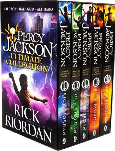 Percy Jackson: Complete Series ( Set Of 5 Books)  (Paperback, Rick Riordan)     			Percy Jackson: Complete Series ( Set Of 5 Books)  (Paperback, Rick Riordan)