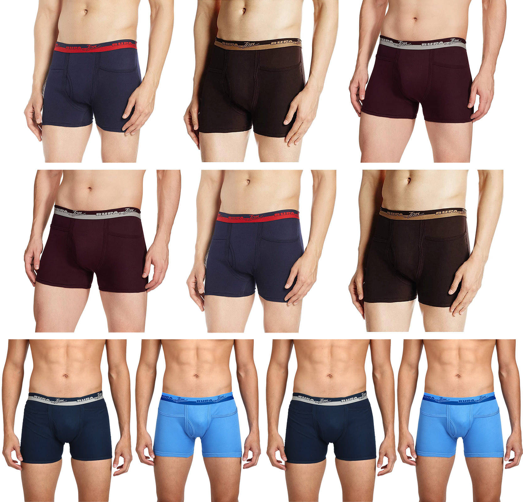     			Rupa Jon Pack of 10 Cotton Trunks For Men's ( Multicolor )