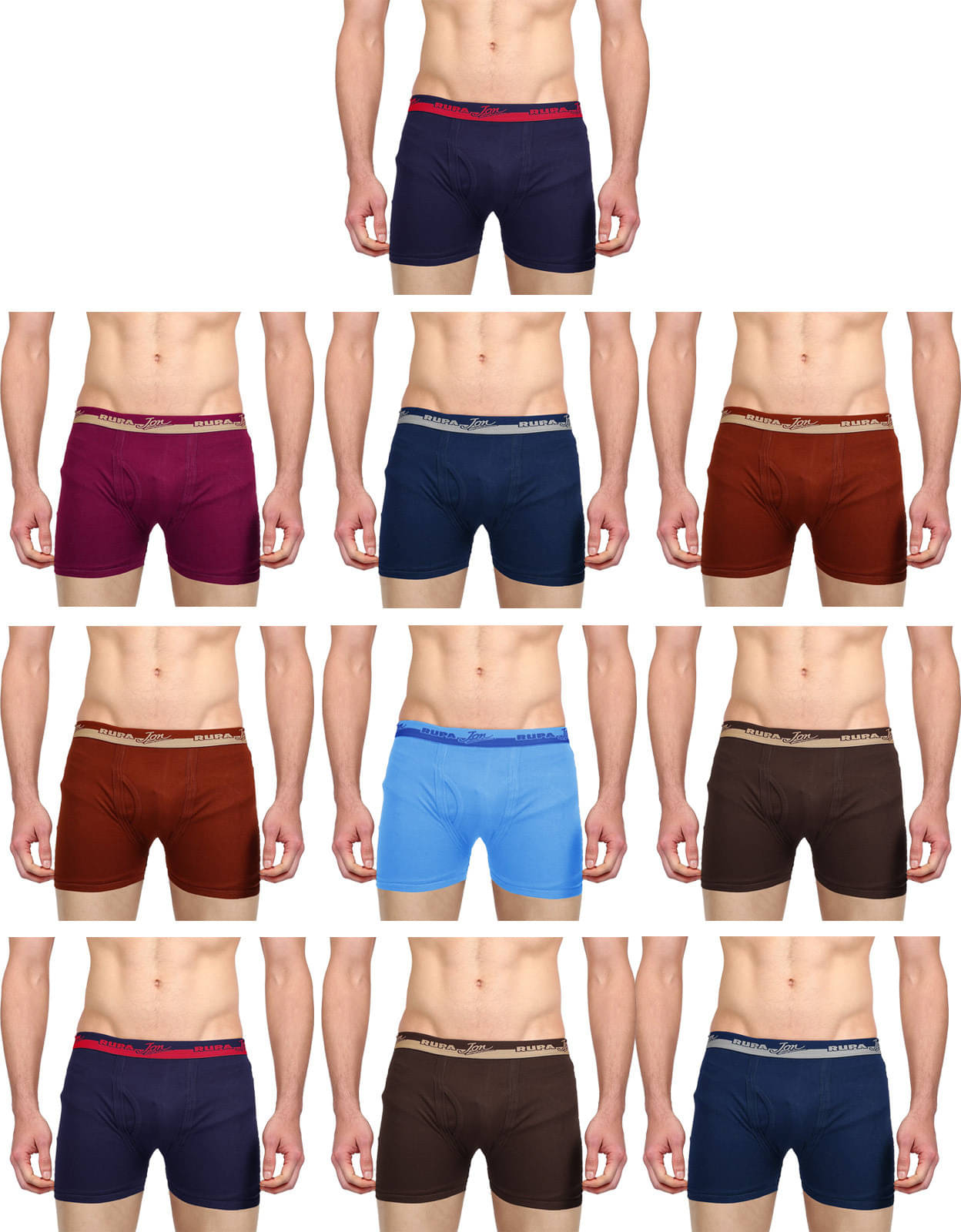 Rupa Jon Pack of 10 Cotton Trunks For Men's ( Multicolor ) Rupa Jon Pack of 10 Cotton Trunks For Men's ( Multicolor )