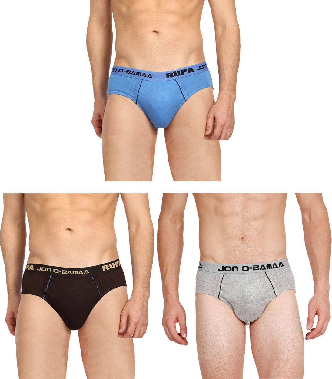     			Rupa Jon Pack of 3 Cotton Briefs For Men's ( Multicolor )