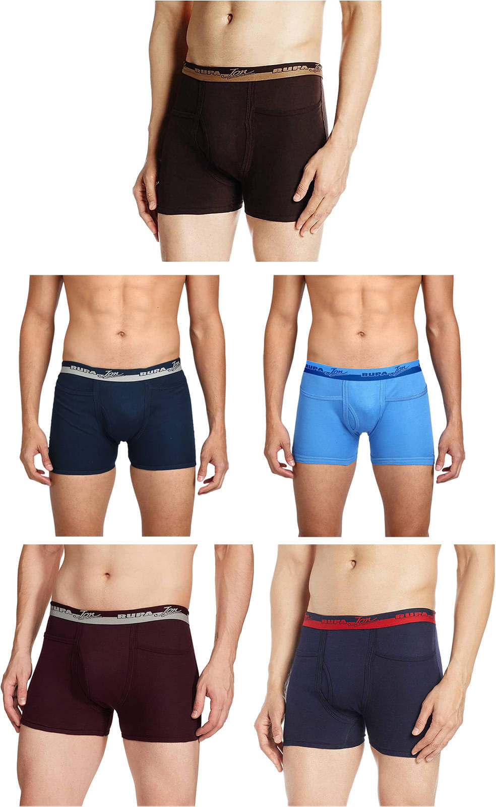     			Rupa Jon Pack of 5 Cotton Trunks For Men's ( Multicolor )