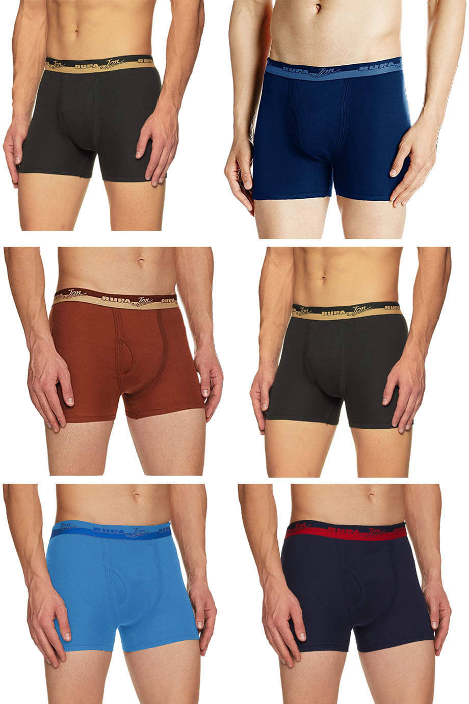Rupa Jon Pack of 6 Cotton Trunks For Men's ( Multicolor ) Rupa Jon Pack of 6 Cotton Trunks For Men's ( Multicolor )