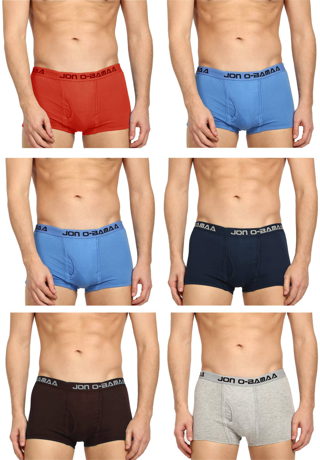 Rupa Jon Pack of 6 Cotton Trunks For Men's ( Multicolor )     			Rupa Jon Pack of 6 Cotton Trunks For Men's ( Multicolor )