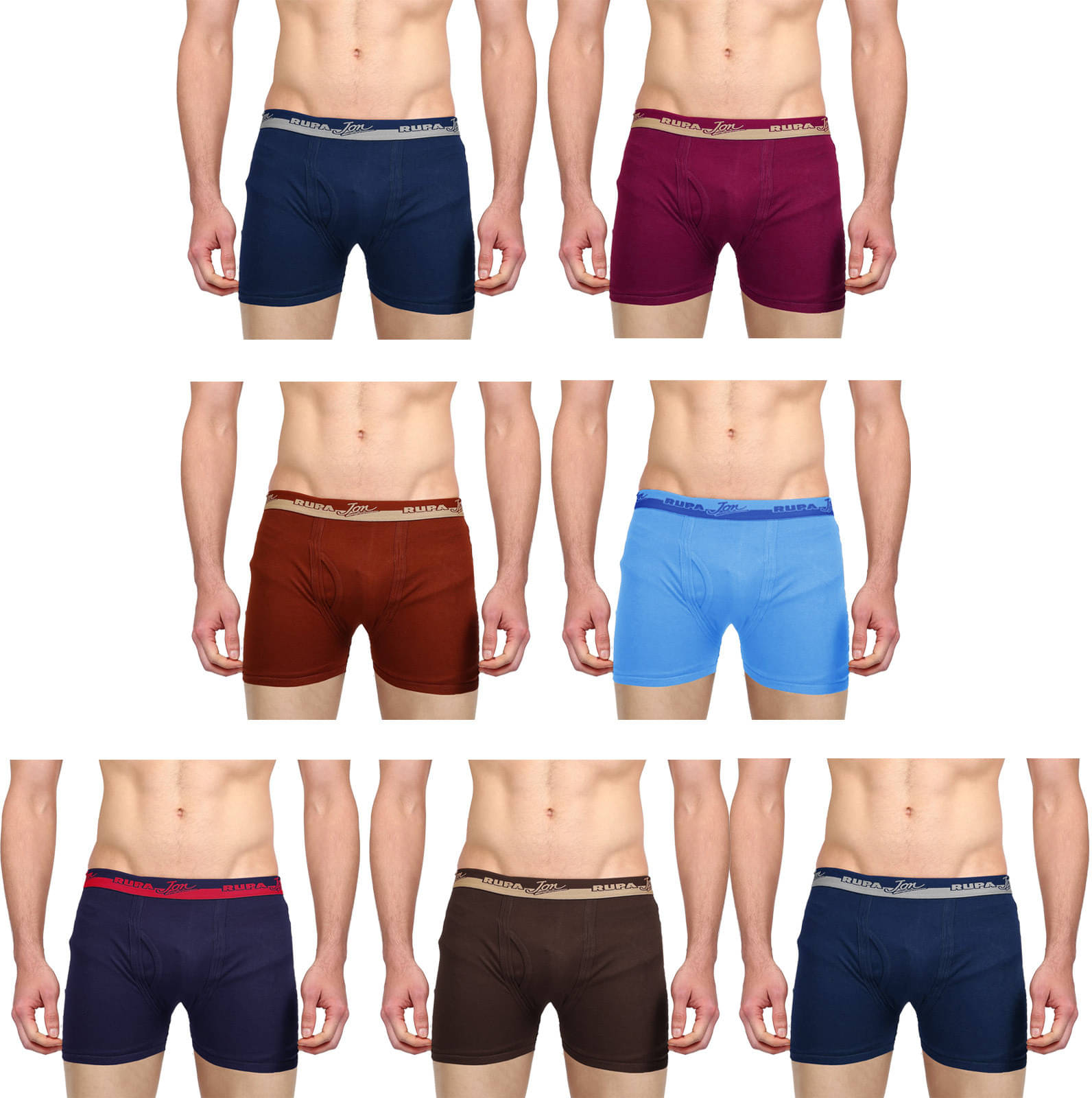 Rupa Jon Pack of 7 Cotton Trunks For Men's ( Multicolor ) Rupa Jon Pack of 7 Cotton Trunks For Men's ( Multicolor )
