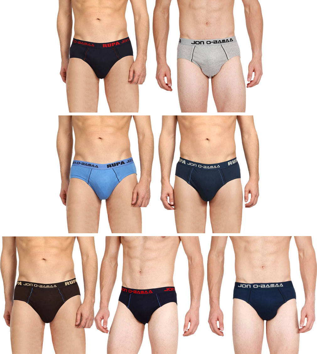 Rupa Jon Pack of 7 Cotton Briefs For Men's ( Multicolor ) Rupa Jon Pack of 7 Cotton Briefs For Men's ( Multicolor )