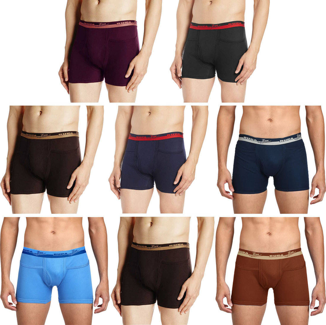 Rupa Jon Pack of 8 Cotton Trunks For Men's ( Multicolor ) Rupa Jon Pack of 8 Cotton Trunks For Men's ( Multicolor )