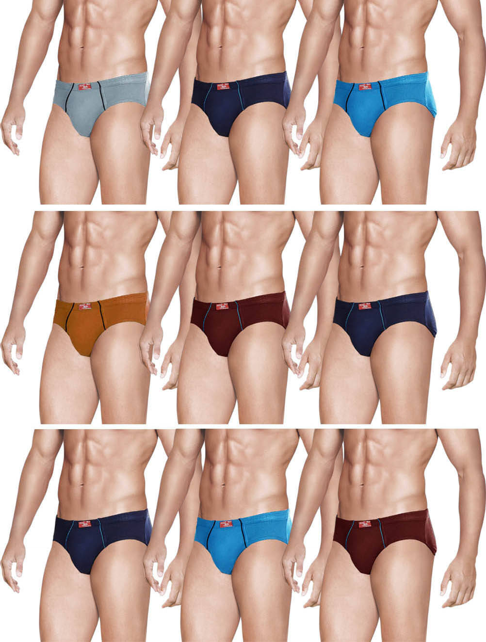    			Rupa Jon Pack of 9 Cotton Briefs For Men's ( Multicolor )