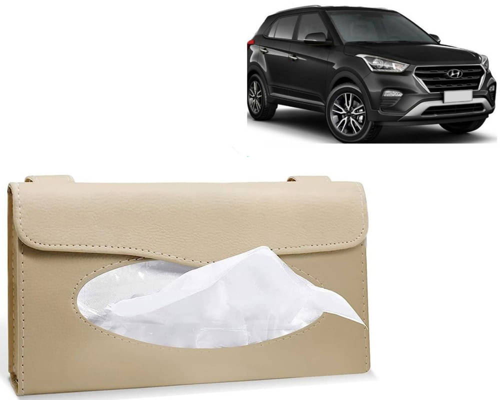 Car Tissue Holder, Sun Visor Napkin Holder, Car Visor Tissue Holder, Tissue Holder (Beige) For Creta 2019 Car Tissue Holder, Sun Visor Napkin Holder, Car Visor Tissue Holder, Tissue Holder (Beige) For Creta 2019