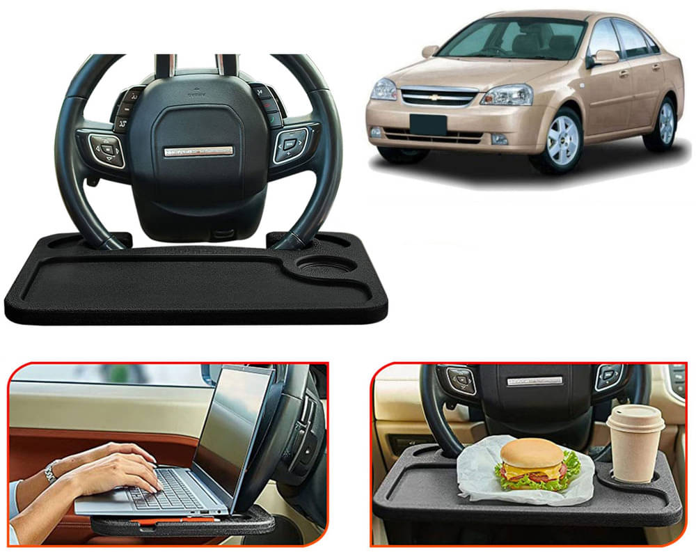 Steering Wheel Desk for Laptop, Multipurpose Travel Accessories, Seat Stand Trays for Eating, Under Table Console (Black) Optra     			Steering Wheel Desk for Laptop, Multipurpose Travel Accessories, Seat Stand Trays for Eating, Under Table Console (Black) Optra