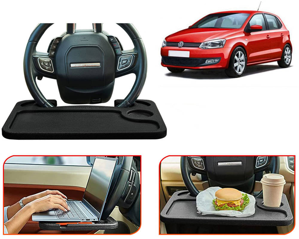 Steering Wheel Desk for Laptop, Multipurpose Travel Accessories, Seat Stand Trays for Eating, Under Table Console (Black) Polo     			Steering Wheel Desk for Laptop, Multipurpose Travel Accessories, Seat Stand Trays for Eating, Under Table Console (Black) Polo